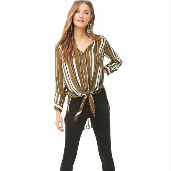 Striped High-Low Top - Picture 4 of 5